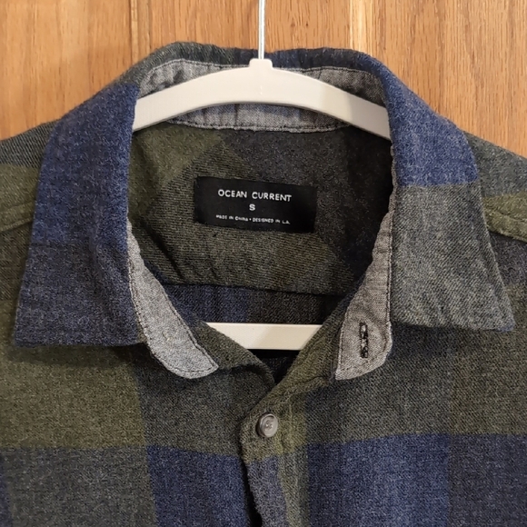 Men's Green and Blue Plaid Shirt - Picture 2 of 4